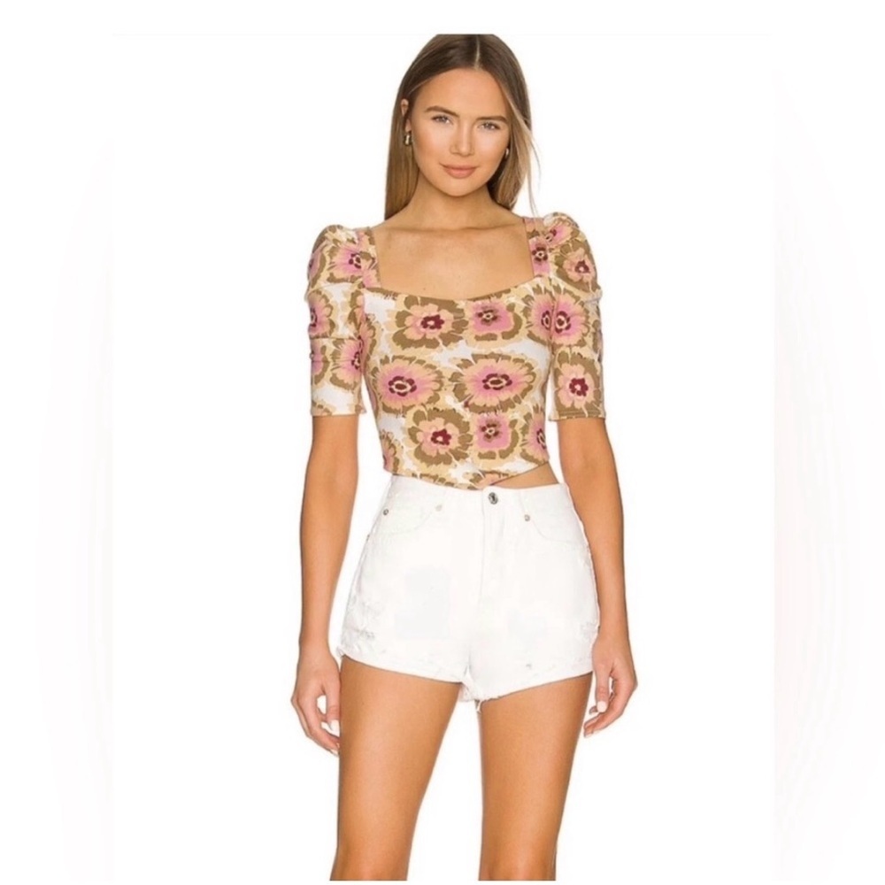 NWT Free People High Waist Distressed Lasso Shorts size 28 White